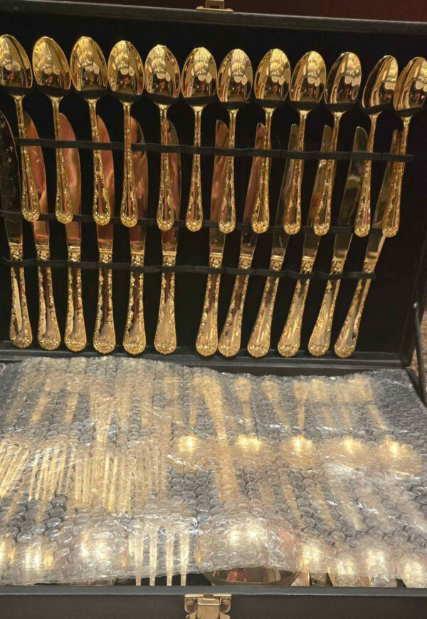 Vintage Golden and silverware set.